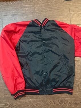 Black and Red Raglan Bomber Jacket